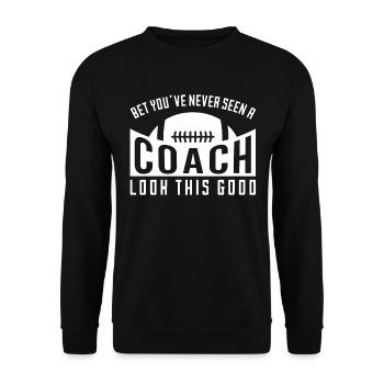 Football Funny Coach Good Looking Shirt Sports - Unisex Sweatshirt - black - Front - Alina (178cm) & Michal (187cm)