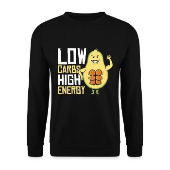 Keto-Diätassistent Low Carb Lebensmittel - Unisex Pullover - Schwarz - Vorne - Alina (178cm) & Michal (187cm)