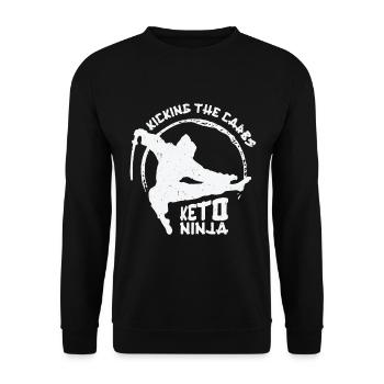 Keto Ninja Diet Ketogenic Food Ninja Lovers - Unisex Sweatshirt - black - Front - Alina (178cm) & Michal (187cm)