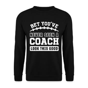 Football Funny Coach Good Looking Shirt Sports - Unisex Sweatshirt - black - Front - Alina (178cm) & Michal (187cm)