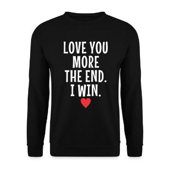 Je t’aime plus à la fin je gagne la Saint-Valentin - Sweat-shirt Unisexe - noir - Devant - Alina (178cm) & Michal (187cm)