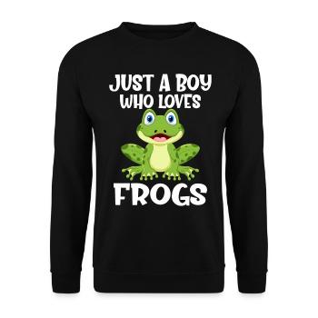 Juste un garçon qui aime les grenouilles Grenouille - Sweat-shirt Unisexe - noir - Devant - Alina (178cm) & Michal (187cm)
