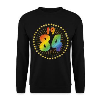 Retro LGBT birthday 1984 - Unisex Sweatshirt - black - Front - Alina (178cm) & Michal (187cm)