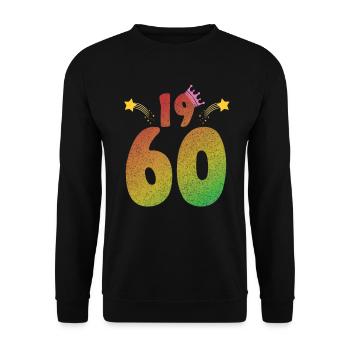LGBT Geburtstag mit Krone 1960 - Unisex Pullover - Schwarz - Vorne - Alina (178cm) & Michal (187cm)