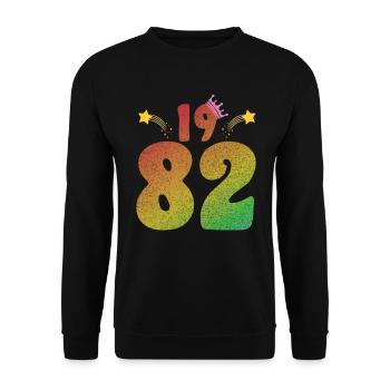 LGBT birthday with crown 1982 - Unisex Sweatshirt - black - Front - Alina (178cm) & Michal (187cm)