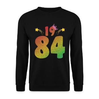 1984 LGBT Vintage Birthday - Unisex Sweatshirt - black - Front - Alina (178cm) & Michal (187cm)