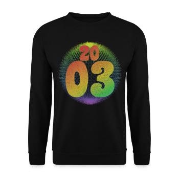 2003 LGBT Vintage Geburtstag - Unisex Pullover - Schwarz - Vorne - Alina (178cm) & Michal (187cm)