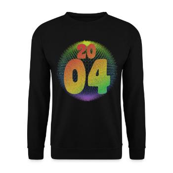 2004 LGBT Vintage Geburtstag - Unisex Pullover - Schwarz - Vorne - Alina (178cm) & Michal (187cm)