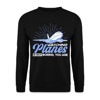 Cadeau d’atterrissage d’avion de pilote d’avion d’avion - Sweat-shirt Unisexe - noir - Devant - Alina (178cm) & Michal (187cm)