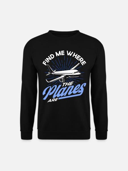 Flugzeug Pilot Flugzeuge Flugzeug Landung Geschenk - Unisex Pullover - Schwarz