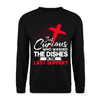 Jesus Bible Christian Religious Church Gift - Unisex Sweatshirt - black - Front - Alina (178cm) & Michal (187cm)