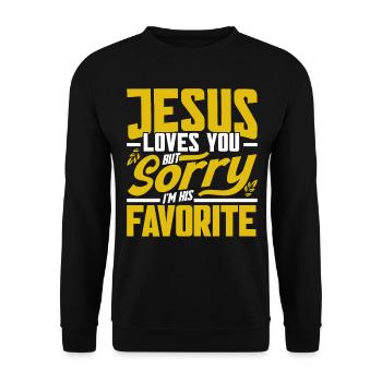 Jesus Bible Christian Religious Church Gift - Unisex Sweatshirt - black - Front - Alina (178cm) & Michal (187cm)
