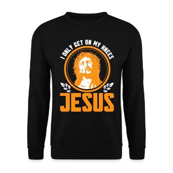 Jesus Bible Christian Religious Church Gift - Unisex Sweatshirt - black - Front - Alina (178cm) & Michal (187cm)