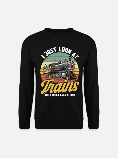 Modellbahn Zug Lokomotiven Geschenk - Unisex Pullover - Schwarz