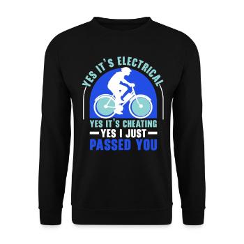 Electric Bike E-Bike Ride Bike Lovers - Unisex Sweatshirt - black - Front - Alina (178cm) & Michal (187cm)