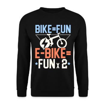 Vélo électrique E-Bike Ride Bike Lovers Bicyclef - Sweat-shirt Unisexe - noir - Devant - Alina (178cm) & Michal (187cm)