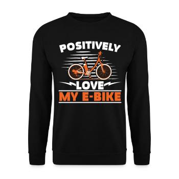 Positive Love my E-Bike Electric Bike fah - Unisex Sweatshirt - black - Front - Alina (178cm) & Michal (187cm)