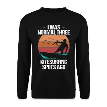 Kiteboarder I was normal three Kitesurfing Spots - Unisex Sweatshirt - black - Front - Alina (178cm) & Michal (187cm)