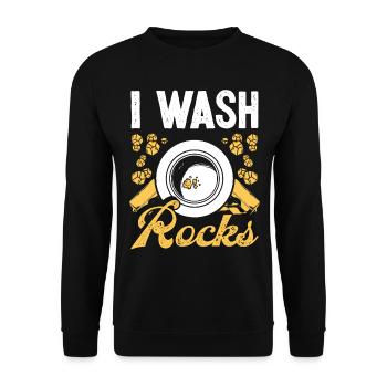 Gold I wash rocks Gold Panner Gold Miner - Unisex Pullover - Schwarz - Vorne - Alina (178cm) & Michal (187cm)