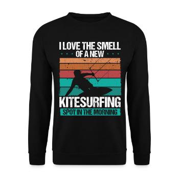 Kiteboarder Kitesurfing Spot Retro Kitesurf Kite - Unisex Sweatshirt - black - Front - Alina (178cm) & Michal (187cm)