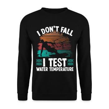 Kitesurfer I don't Fall Humor Funny KitebaorderKite - Unisex Sweatshirt - black - Front - Alina (178cm) & Michal (187cm)