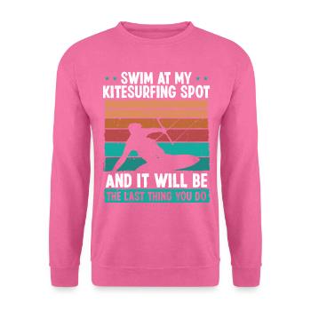 Kiteboarder Humour Wind KitesurfIng Drôle Kitesurf - Sweat-shirt Unisexe - rose - Devant