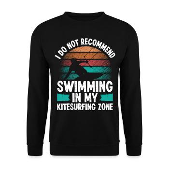 Kitesurfing Humor I do not recommend Kiteboarder - Unisex Sweatshirt - black - Front - Alina (178cm) & Michal (187cm)
