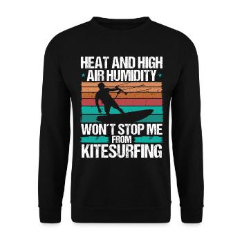Kiteboarding Heat Funny Kiteboarder Kitesurfer - Unisex Pullover - Schwarz - Vorne - Alina (178cm) & Michal (187cm)