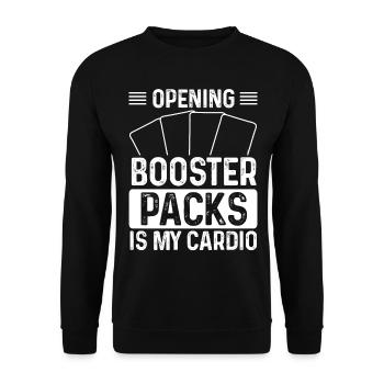 Trading Card Game Collecting is my Cardio Card - Unisex Sweatshirt - black - Front - Alina (178cm) & Michal (187cm)