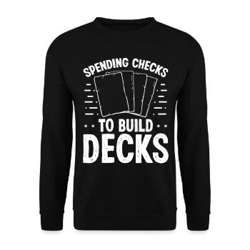 Trading Card Game Collector Spending Checks Card - Unisex Sweatshirt - black - Front - Alina (178cm) & Michal (187cm)