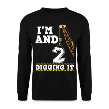 Im 2 And Digging It Boy 2 Year Old 2nd Birthday - Unisex Sweatshirt - black - Front - Alina (178cm) & Michal (187cm)