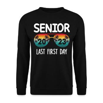 Senior last first day - Unisex Sweatshirt - black - Front - Alina (178cm) & Michal (187cm)