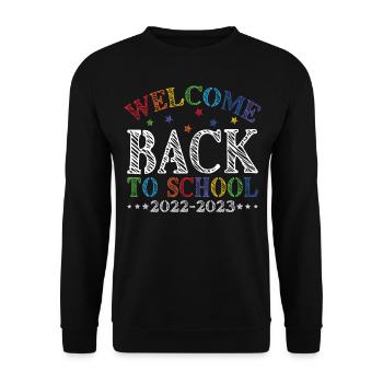 welcome back to school 2022 2023 - Unisex Pullover - Schwarz - Vorne - Alina (178cm) & Michal (187cm)