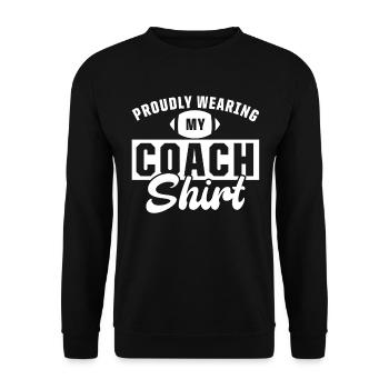 Football Proudly Wearing My Coach Shirt Sports - Unisex Sweatshirt - black - Front - Alina (178cm) & Michal (187cm)