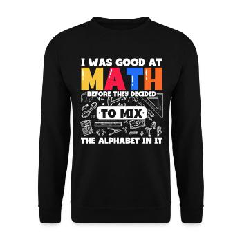 Math Mathematics Science Math Gift - Unisex Sweatshirt - black - Front - Alina (178cm) & Michal (187cm)