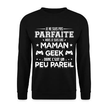 Je ne suis pas parfaite mais je suis gameuse - Sweat-shirt Unisexe - noir - Devant - Alina (178cm) & Michal (187cm)