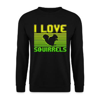 I love squirrels - Unisex Pullover - Schwarz - Vorne - Alina (178cm) & Michal (187cm)