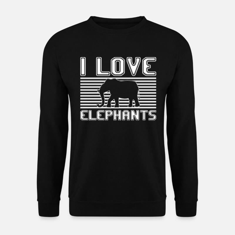 I love elephants - Unisex Sweatshirt - black
