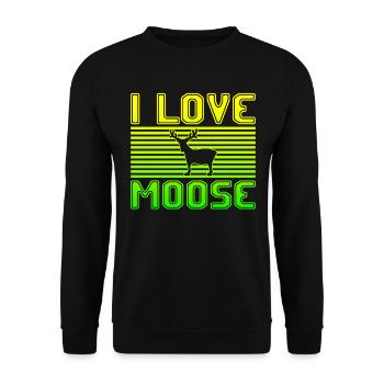 I love moose - Unisex Pullover - Schwarz - Vorne - Alina (178cm) & Michal (187cm)