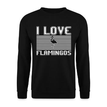 I love flamingos - Unisex Sweatshirt - black - Front - Alina (178cm) & Michal (187cm)
