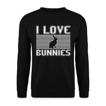I love bunnies - Unisex Sweatshirt - black - Front - Alina (178cm) & Michal (187cm)