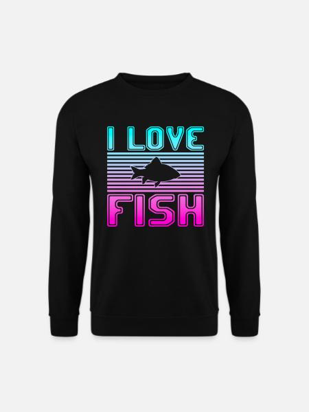 I love fish - Unisex Sweatshirt - black