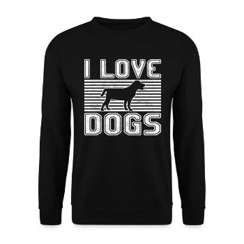 I love dogs - Unisex Sweatshirt - black - Front - Alina (178cm) & Michal (187cm)