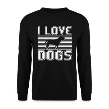 I love dogs - Unisex Sweatshirt - black - Front - Alina (178cm) & Michal (187cm)