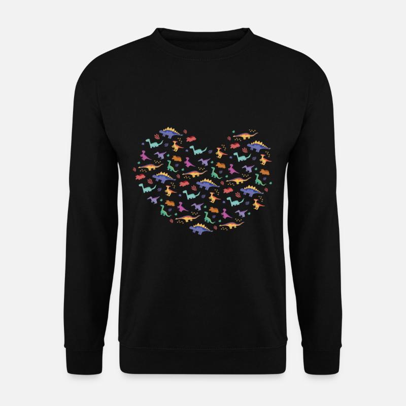 Ein Herz für Dinos Saurier DInosaurier - Unisex Pullover - Schwarz