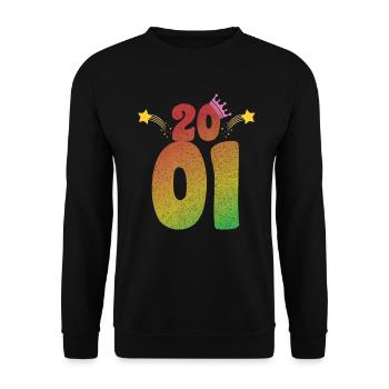 2001 LGBT Vintage Geburtstag Geschenkidee - Unisex Pullover - Schwarz - Vorne - Alina (178cm) & Michal (187cm)