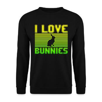 I love bunnies - Unisex Sweatshirt - black - Front - Alina (178cm) & Michal (187cm)