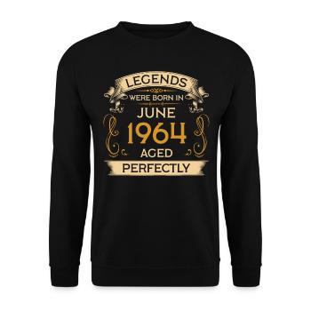 Birthday Legends est né en juin 1964 - Sweat-shirt Unisexe - noir - Devant - Alina (178cm) & Michal (187cm)