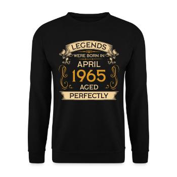Legends Est né anniversaire en avril 1965 - Sweat-shirt Unisexe - noir - Devant - Alina (178cm) & Michal (187cm)