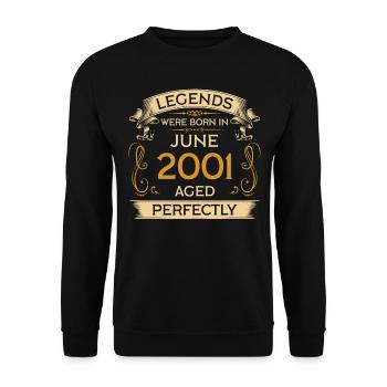 Birthday Legends est né en juin 2001 - Sweat-shirt Unisexe - noir - Devant - Alina (178cm) & Michal (187cm)